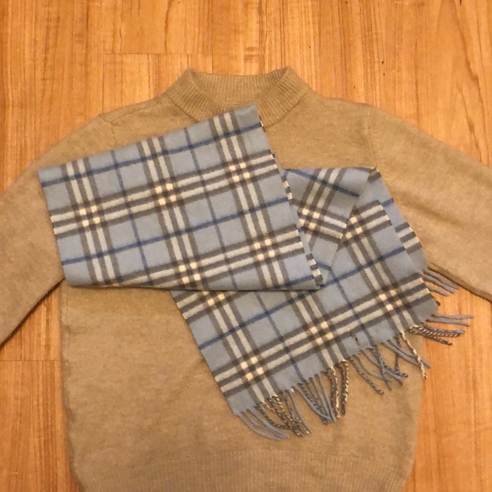 Burberry Blue Nova Cashmere Scarf